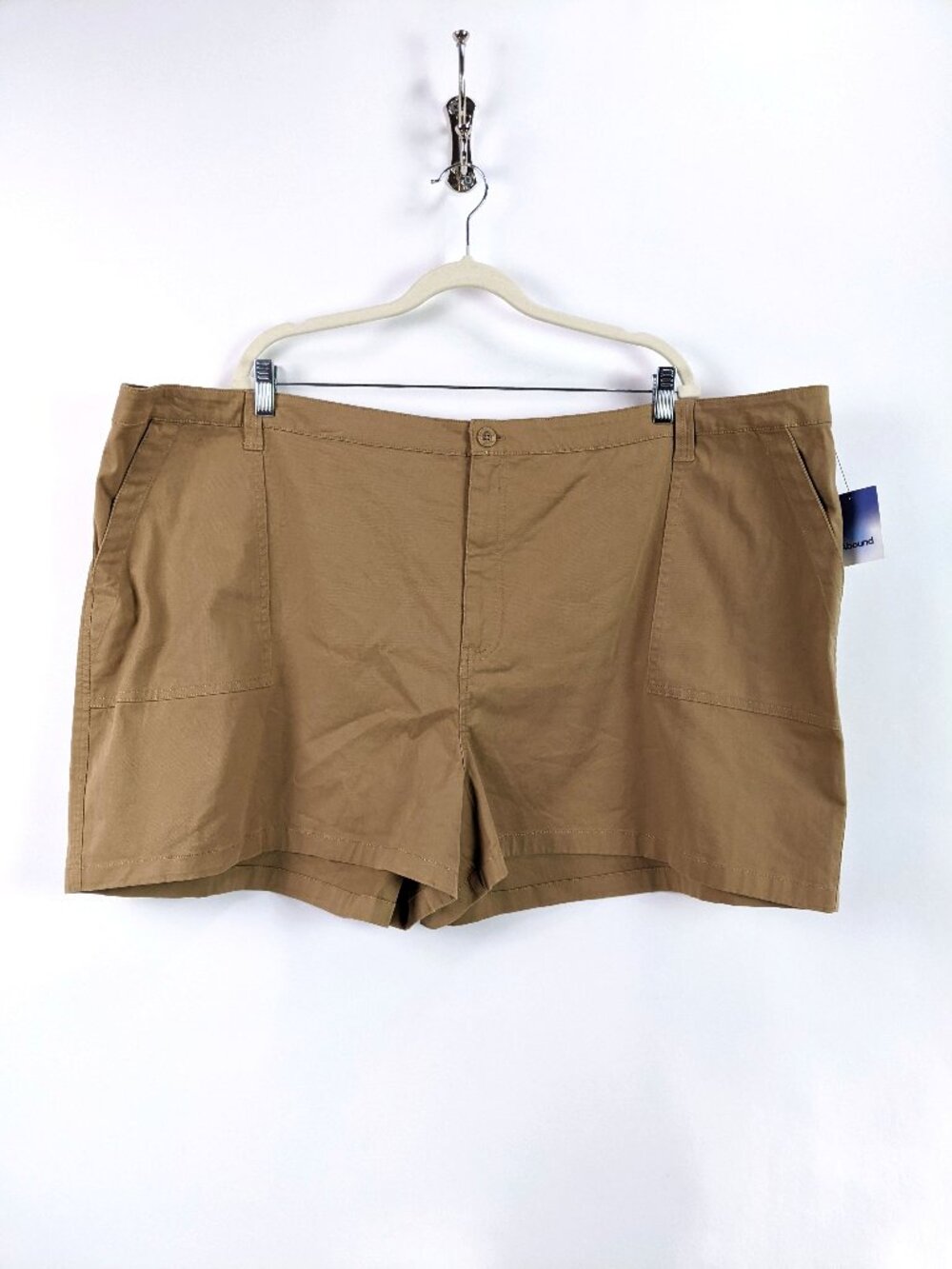 Abound Womens Classic Chino Shorts in Brown Tan Plus Size 28